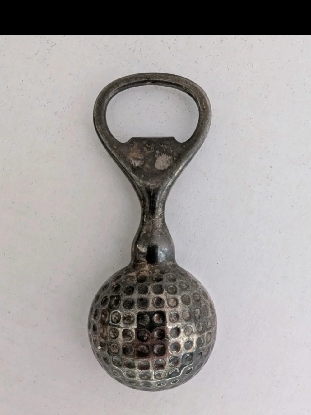 Vintage Golf Ball Bottle Opener Solid Stainless Steel Chrome Heavy Golfer Gift